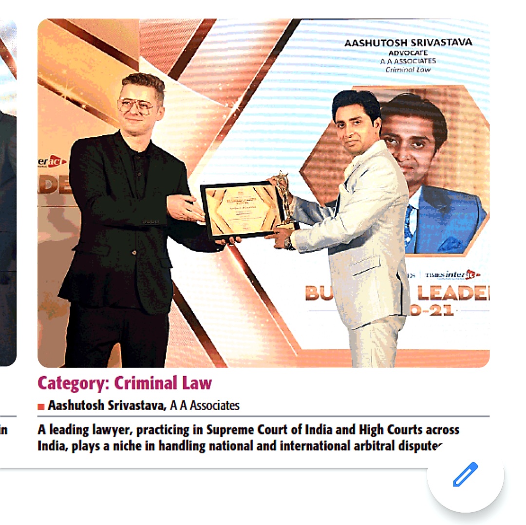 Business Leader Award (2020) by Economic Times (ET) – Mumbai (India)